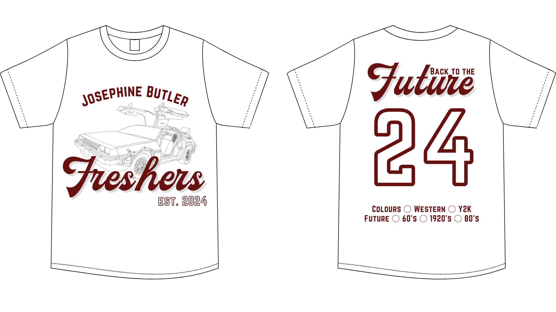 Josephine Butler College Freshers' Week T Shirts 2024