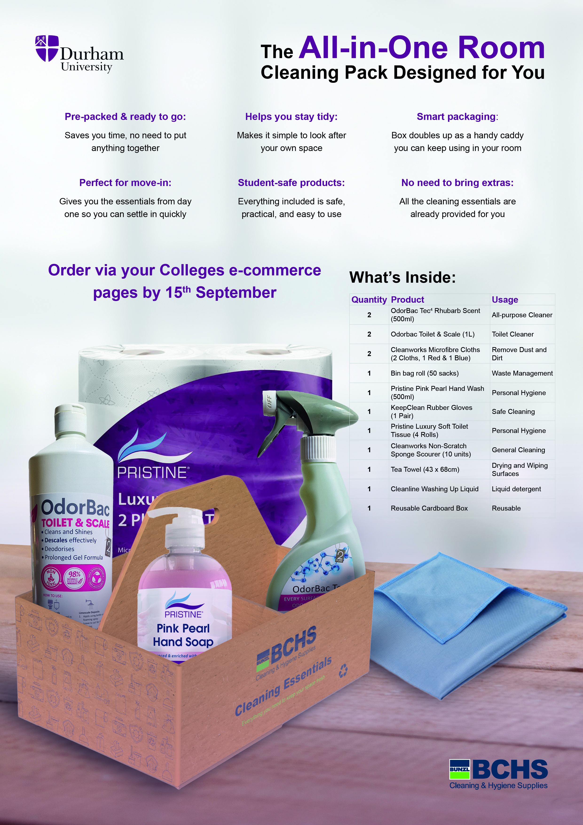 St Aidan's College Cleaning Pack
